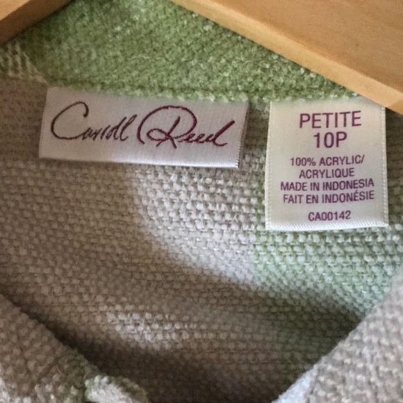 Carroll Reed Plaid Shacket Green and White Size 10P - Picture 4 of 5
